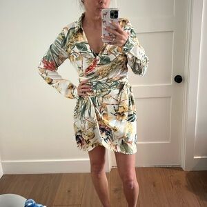 LUXXEL wrap collard dress SIZE large